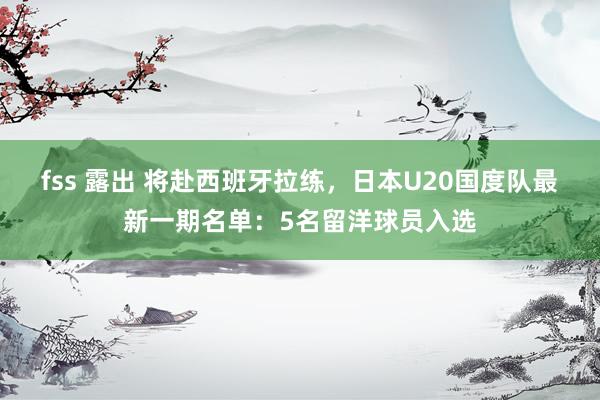 fss 露出 将赴西班牙拉练，日本U20国度队最新一期名单：5名留洋球员入选